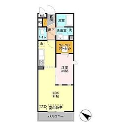 シエルクレール 1LDKの間取図画像