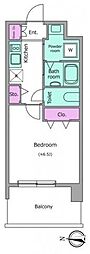 レジディア船橋2 1Kの間取図画像