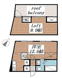 アルカンシェル薬園台 ワンルームの間取図画像