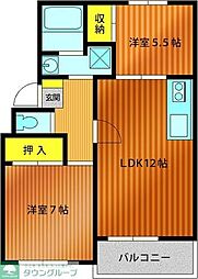 ファミール日之出C 2LDKの間取図画像