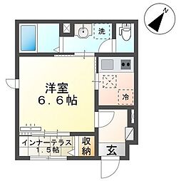 ハイムフェリクス 1Kの間取図画像