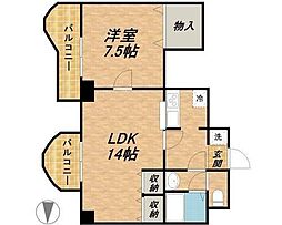 ベルシェ船橋ラマージュ 1LDKの間取図画像