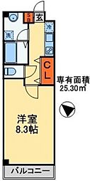 ソレイユ津田沼 1Kの間取図画像