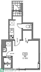OPEN RISE小岩I 1Kの間取図画像