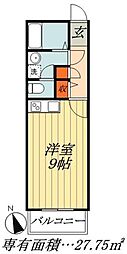 グラシア津田沼1 ワンルームの間取図画像
