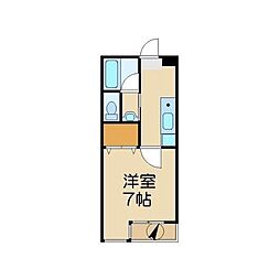 ヴィラフローレンス 1Kの間取図画像