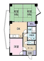 サントスビル 3DKの間取図画像