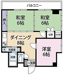 伊藤ハイム 3DKの間取図画像