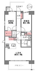 ESLEADKOSAKAPRIMEPLACE 2LDKの間取図画像