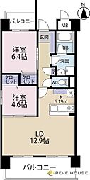レセーナ姪浜 2LDKの間取図画像