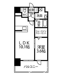 レジデンス22 1LDKの間取図画像