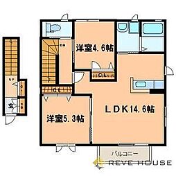 メゾン下方2 2LDKの間取図画像