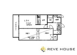 FKM.白金I 2LDKの間取図画像