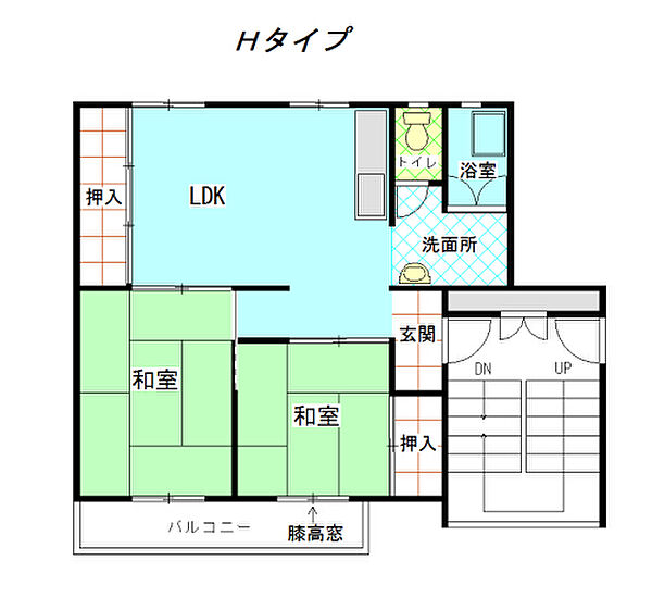 スマリオ茨木郡山団地 ｜大阪府茨木市新郡山2丁目(賃貸マンション2LDK・4階・45.72㎡)の写真 その2