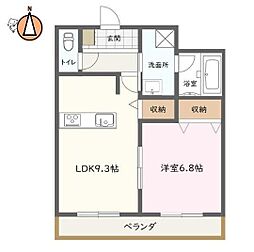 JR徳島線 佐古駅 徒歩18分の賃貸アパート 1階1LDKの間取り
