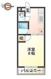 スターハイツ 1Kの間取図画像
