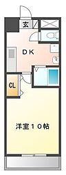 リバティマンション 1DKの間取図画像
