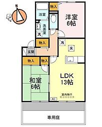 プラザルミエールA 2LDKの間取図画像