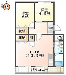 天神マンション2 2LDKの間取図画像