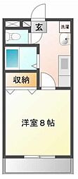 フレンチェスデン 1DKの間取図画像