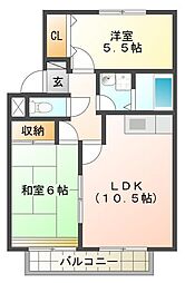 エクセレントソレイユ 2LDKの間取図画像