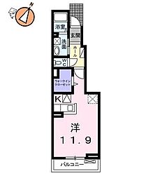 グラチチュード4 ワンルームの間取図画像