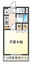 ヴィランドリー 1Kの間取図画像