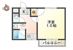 メゾン・デ・レヴ 1Kの間取図画像
