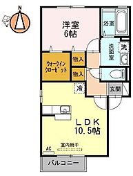 コーポKA 1LDKの間取図画像