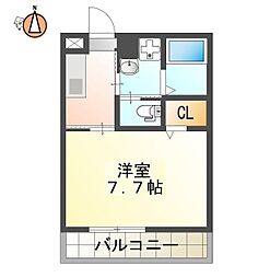 ピース・ルーチェ 1Kの間取図画像
