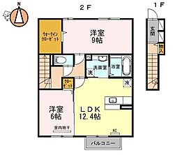 ヴィラコート2 2LDKの間取図画像