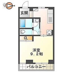 メゾンクラージュ 1Kの間取図画像
