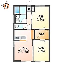 ベルティルミナス 2LDKの間取図画像