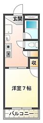 サンセール二軒屋イースト 1Kの間取図画像