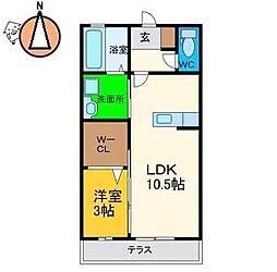SEGURAATAKE 1LDKの間取図画像