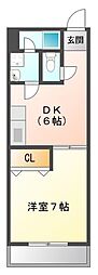 メゾン城西 1DKの間取図画像