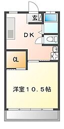 東洋マンション 1DKの間取図画像