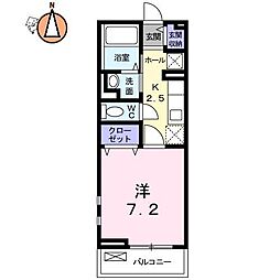キルシュブラウ 1Kの間取図画像