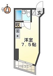 イチエイパークサイドハイツ 1Kの間取図画像