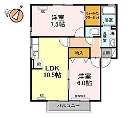 ポルトベールC 2LDKの間取図画像