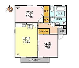 コートルミエールB 2LDKの間取図画像