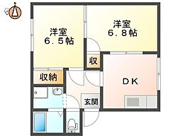 エルムハウス 2DKの間取図画像