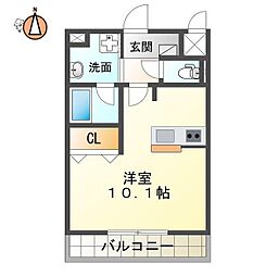 プルミエ 1Kの間取図画像