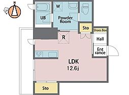 サン・ミッシェル ワンルームの間取図画像