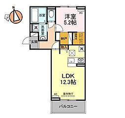 サンセール問屋町 1LDKの間取図画像