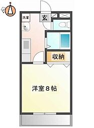 フレンチェスデン 1DKの間取図画像