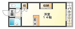ハイツ18 ワンルームの間取図画像