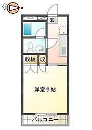 アクティパレス 1Kの間取図画像