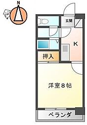 ハイムオアシス 1Kの間取図画像