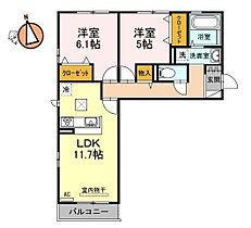 徳島県徳島市東吉野町2丁目（賃貸アパート2LDK・1階・57.52㎡） その2